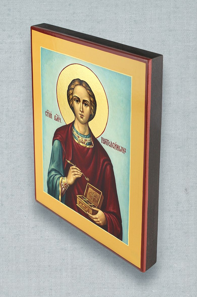 Икона святого великомученика Пантелеимона живописная 13х16 см. Автор: . Издательство "Вольный Странник"