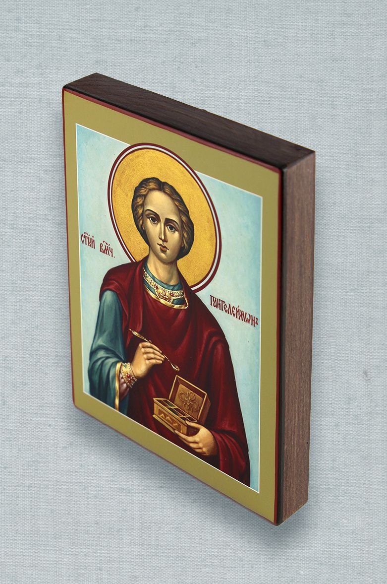 Икона святого великомученика Пантелеимона живописная 11х14 см. Автор: . Издательство "Вольный Странник"